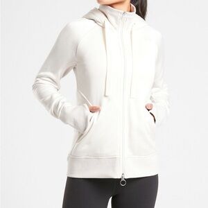 Women's White Zip-Up Hoodie